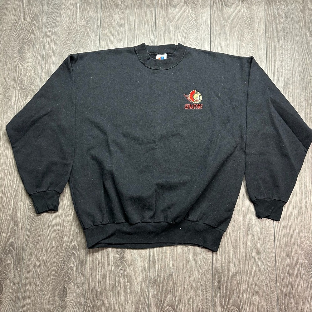 Vintage Ottawa Senators NHL Sweatshirt Bulletin Athletic Black Mens Large Canada